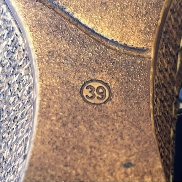 Patrizia Sandals by Spring Step Size 8.5/39 Black/Tan Braided Slip On Wedge - Picture 9 of 9